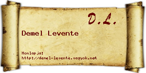 Demel Levente névjegykártya