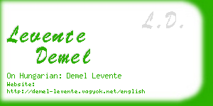 levente demel business card